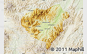 Physical Map of Danli, lighten