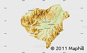 Physical Map of Danli, single color outside