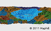 Political Panoramic Map of Danli, darken