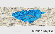 Political Panoramic Map of Danli, shaded relief outside