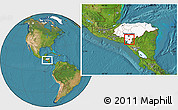 Satellite Location Map of Soledad, highlighted country