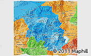 Political Shades 3D Map of Santa Barbara