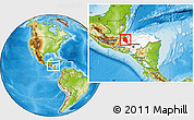 Physical Location Map of Santa Barbara, highlighted country, within the entire country