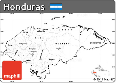 Blank Simple Map of Honduras, cropped outside