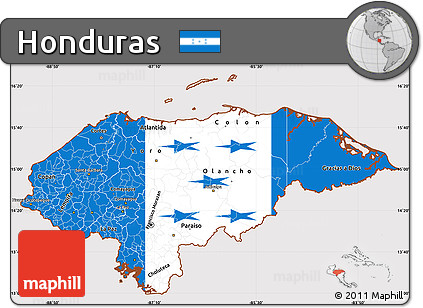 Flag Simple Map of Honduras, flag rotated