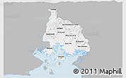 Gray 3D Map of Valle, single color outside