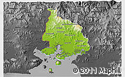 Physical 3D Map of Valle, darken, desaturated