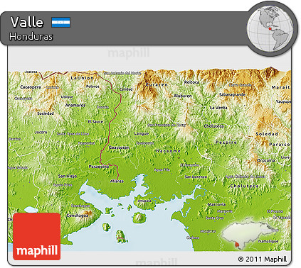 Physical 3D Map of Valle