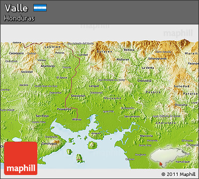 Physical 3D Map of Valle