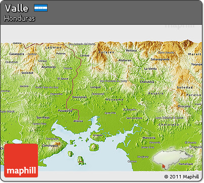 Physical 3D Map of Valle