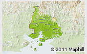 Physical 3D Map of Valle, lighten