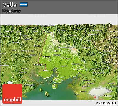 Physical 3D Map of Valle, satellite outside