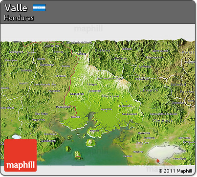 Physical 3D Map of Valle, satellite outside