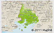 Physical 3D Map of Valle, shaded relief outside