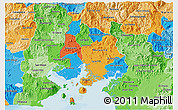 Political 3D Map of Valle, political shades outside