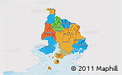 Political 3D Map of Valle, single color outside