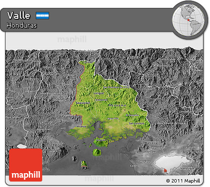 Satellite 3D Map of Valle, desaturated