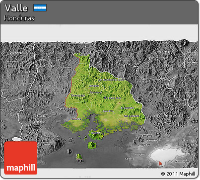 Satellite 3D Map of Valle, desaturated