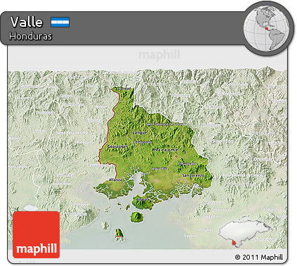 Satellite 3D Map of Valle, lighten
