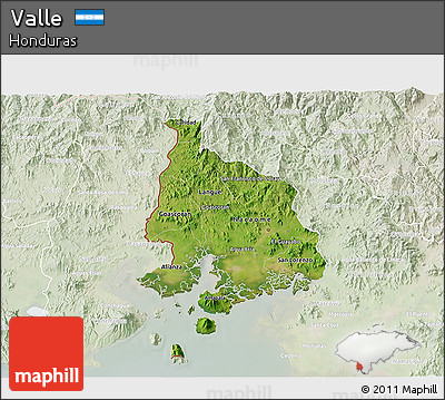 Satellite 3D Map of Valle, lighten