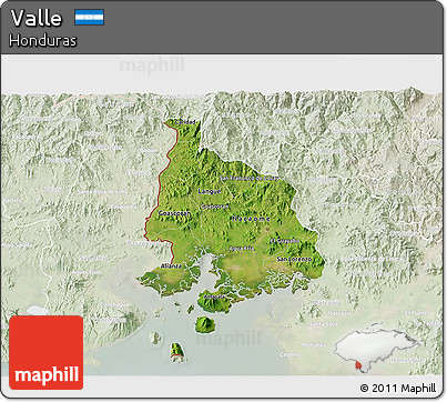 Satellite 3D Map of Valle, lighten