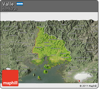 Satellite 3D Map of Valle, semi-desaturated