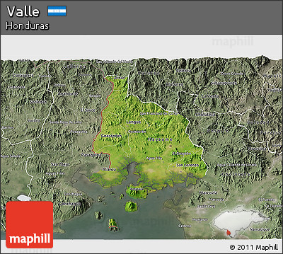Satellite 3D Map of Valle, semi-desaturated