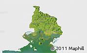 Satellite 3D Map of Valle, single color outside