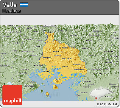 Savanna Style 3D Map of Valle