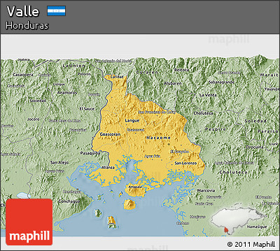 Savanna Style 3D Map of Valle