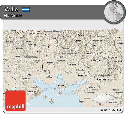 Shaded Relief 3D Map of Valle