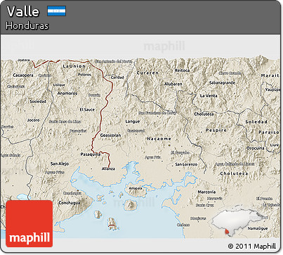 Shaded Relief 3D Map of Valle