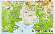 Shaded Relief 3D Map of Valle, physical outside