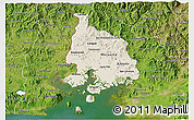 Shaded Relief 3D Map of Valle, satellite outside