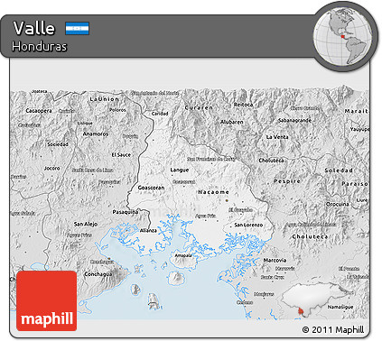 Silver Style 3D Map of Valle