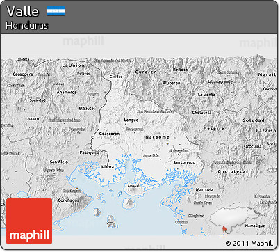 Silver Style 3D Map of Valle