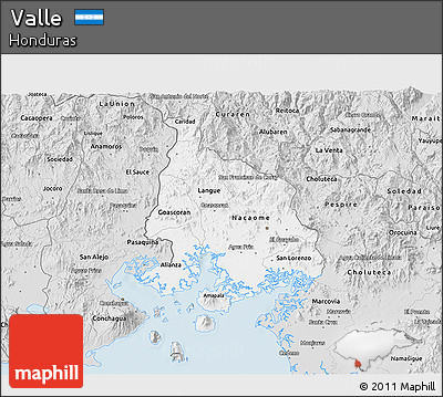 Silver Style 3D Map of Valle