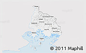 Silver Style 3D Map of Valle, single color outside