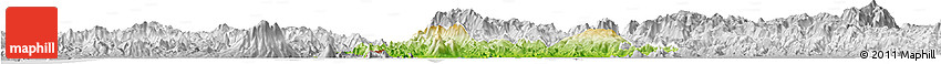 Physical Horizon Map of Valle, lighten, desaturated