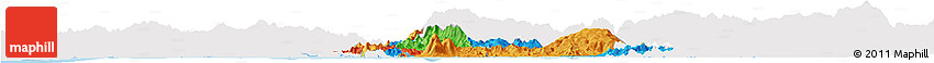 Political Horizon Map of Valle, single color outside