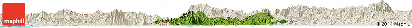 Satellite Horizon Map of Valle, shaded relief outside