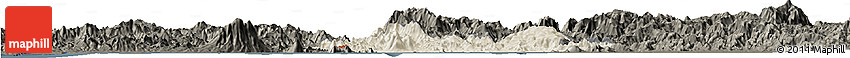 Shaded Relief Horizon Map of Valle, darken