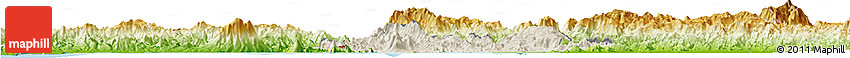 Shaded Relief Horizon Map of Valle, physical outside