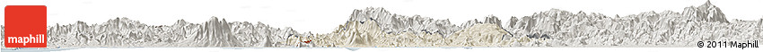 Shaded Relief Horizon Map of Valle, semi-desaturated