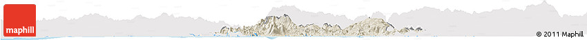 Shaded Relief Horizon Map of Valle, single color outside