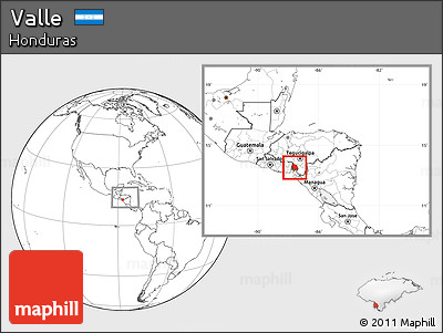 Blank Location Map of Valle, within the entire country