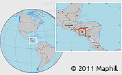 Gray Location Map of Valle, within the entire country