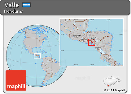 Gray Location Map of Valle