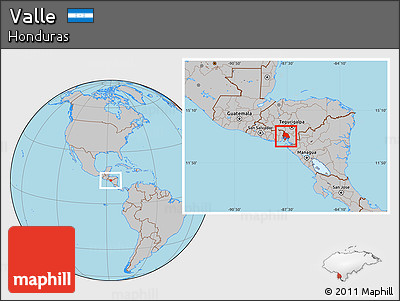 Gray Location Map of Valle