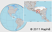 Gray Location Map of Valle, highlighted country